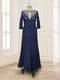 A-Line/Princess Illusion Scoop Appliques Ruched Mother of the Bride Dresses