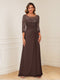 A-Line/Princess Illusion Scoop Appliques Ruched Mother of the Bride Dresses