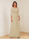 A-Line/Princess Illusion Scoop Appliques Ruched Mother of the Bride Dresses