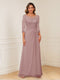 A-Line/Princess Illusion Scoop Appliques Ruched Mother of the Bride Dresses
