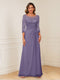 A-Line/Princess Illusion Scoop Appliques Ruched Mother of the Bride Dresses