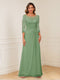 A-Line/Princess Illusion Scoop Appliques Ruched Mother of the Bride Dresses