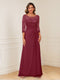 A-Line/Princess Illusion Scoop Appliques Ruched Mother of the Bride Dresses