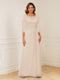 A-Line/Princess Illusion Scoop Appliques Ruched Mother of the Bride Dresses