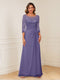 A-Line/Princess Illusion Scoop Appliques Ruched Mother of the Bride Dresses