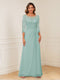 A-Line/Princess Illusion Scoop Appliques Ruched Mother of the Bride Dresses