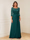 A-Line/Princess Illusion Scoop Appliques Ruched Mother of the Bride Dresses