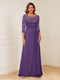 A-Line/Princess Illusion Scoop Appliques Ruched Mother of the Bride Dresses