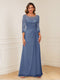 A-Line/Princess Illusion Scoop Appliques Ruched Mother of the Bride Dresses