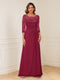 A-Line/Princess Illusion Scoop Appliques Ruched Mother of the Bride Dresses