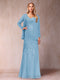 Sheath/Column V-Neck Floor-Length Mother of the Bride Dresses With Jacket & Sequins