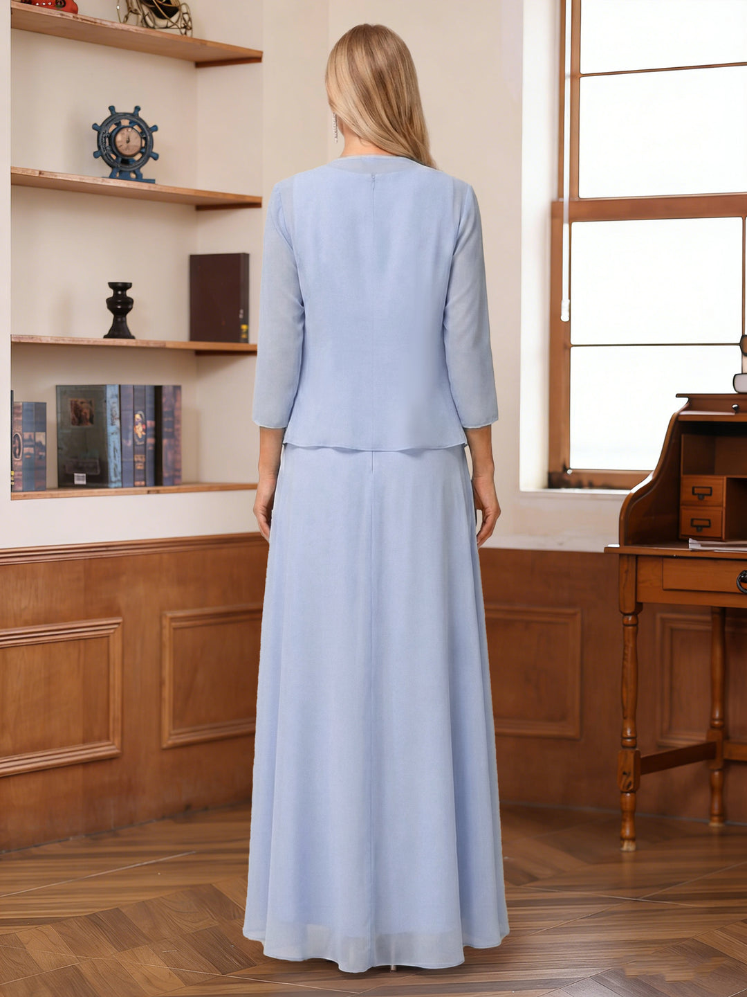 A-Line/Princess Scoop Sleeveless Ankle-Length Mother of the Bride Dresses with Ruched &amp; Jacket
