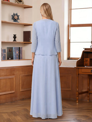 A-Line/Princess Scoop Sleeveless Ankle-Length Mother of the Bride Dresses with Ruched & Jacket