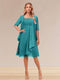 A-Line/Princess Half Sleeves Formal Evening Dresses With Ruffles & Jacket