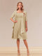 A-Line/Princess Half Sleeves Formal Evening Dresses With Ruffles & Jacket