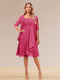 A-Line/Princess Half Sleeves Formal Evening Dresses With Ruffles & Jacket