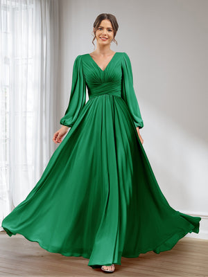 v neck long sleeve chiffon dress Lavetir Bridesmaid Dresses Emerald A-Line/Princess V-Neck Long Sleeves Chiffon Long With Pockets 2026 v neck long sleeve chiffon dress Lavetir Bridesmaid Dresses Emerald A-Line/Princess V-Neck Long Sleeves Chiffon Long With Pockets 2026