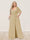 A-Line/Princess V-Neck Half Sleeves Plus Size Bridesmaid Dresses with Split Side