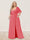 A-Line/Princess V-Neck Half Sleeves Plus Size Bridesmaid Dresses with Split Side