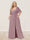 A-Line/Princess V-Neck Half Sleeves Plus Size Bridesmaid Dresses with Split Side