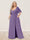 A-Line/Princess V-Neck Half Sleeves Plus Size Bridesmaid Dresses with Split Side