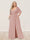 A-Line/Princess V-Neck Half Sleeves Plus Size Bridesmaid Dresses with Split Side