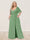 A-Line/Princess V-Neck Half Sleeves Plus Size Bridesmaid Dresses with Split Side
