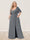 A-Line/Princess V-Neck Half Sleeves Plus Size Bridesmaid Dresses with Split Side