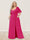 A-Line/Princess V-Neck Half Sleeves Plus Size Bridesmaid Dresses with Split Side
