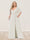 A-Line/Princess V-Neck Half Sleeves Plus Size Bridesmaid Dresses with Split Side