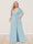 A-Line/Princess V-Neck Half Sleeves Plus Size Bridesmaid Dresses with Split Side