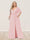 A-Line/Princess V-Neck Half Sleeves Plus Size Bridesmaid Dresses with Split Side