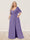 A-Line/Princess V-Neck Half Sleeves Plus Size Bridesmaid Dresses with Split Side