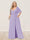 A-Line/Princess V-Neck Half Sleeves Plus Size Bridesmaid Dresses with Split Side
