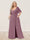 A-Line/Princess V-Neck Half Sleeves Plus Size Bridesmaid Dresses with Split Side
