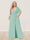 A-Line/Princess V-Neck Half Sleeves Plus Size Bridesmaid Dresses with Split Side