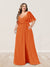 A-Line/Princess V-Neck Half Sleeves Plus Size Bridesmaid Dresses with Split Side