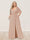 A-Line/Princess V-Neck Half Sleeves Plus Size Bridesmaid Dresses with Split Side