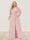 A-Line/Princess V-Neck Half Sleeves Plus Size Bridesmaid Dresses with Split Side