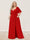A-Line/Princess V-Neck Half Sleeves Plus Size Bridesmaid Dresses with Split Side