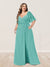 A-Line/Princess V-Neck Half Sleeves Plus Size Bridesmaid Dresses with Split Side