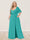 A-Line/Princess V-Neck Half Sleeves Plus Size Bridesmaid Dresses with Split Side