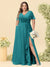 A-Line/Princess V-Neck Sleeveless Chiffon Plus Size Bridesmaid Dresses with Pockets