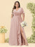 A-Line/Princess V-Neck Sleeveless Chiffon Plus Size Bridesmaid Dresses with Pockets