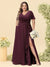 A-Line/Princess V-Neck Sleeveless Chiffon Plus Size Bridesmaid Dresses with Pockets