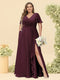 A-Line/Princess V-Neck Sleeveless Chiffon Plus Size Bridesmaid Dresses with Pockets