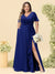 A-Line/Princess V-Neck Sleeveless Chiffon Plus Size Bridesmaid Dresses with Pockets