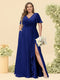 A-Line/Princess V-Neck Sleeveless Chiffon Plus Size Bridesmaid Dresses with Pockets