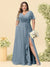 A-Line/Princess V-Neck Sleeveless Chiffon Plus Size Bridesmaid Dresses with Pockets