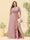 A-Line/Princess V-Neck Sleeveless Chiffon Plus Size Bridesmaid Dresses with Pockets